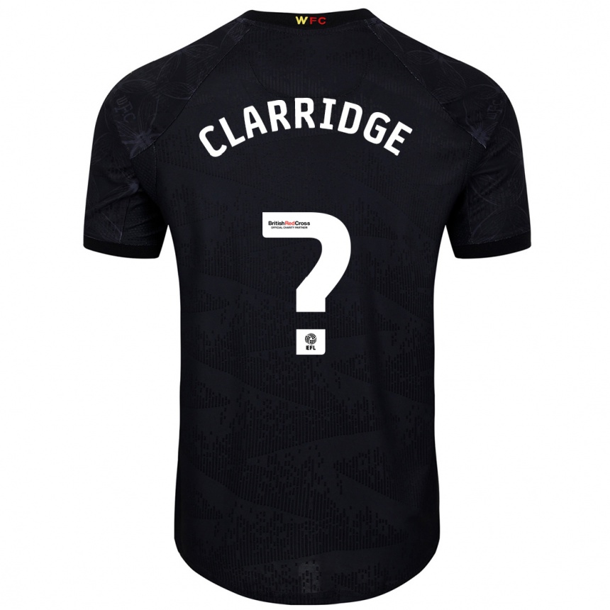 Kids Football James Clarridge #0 Black White Away Jersey 2024/25 T-Shirt Za