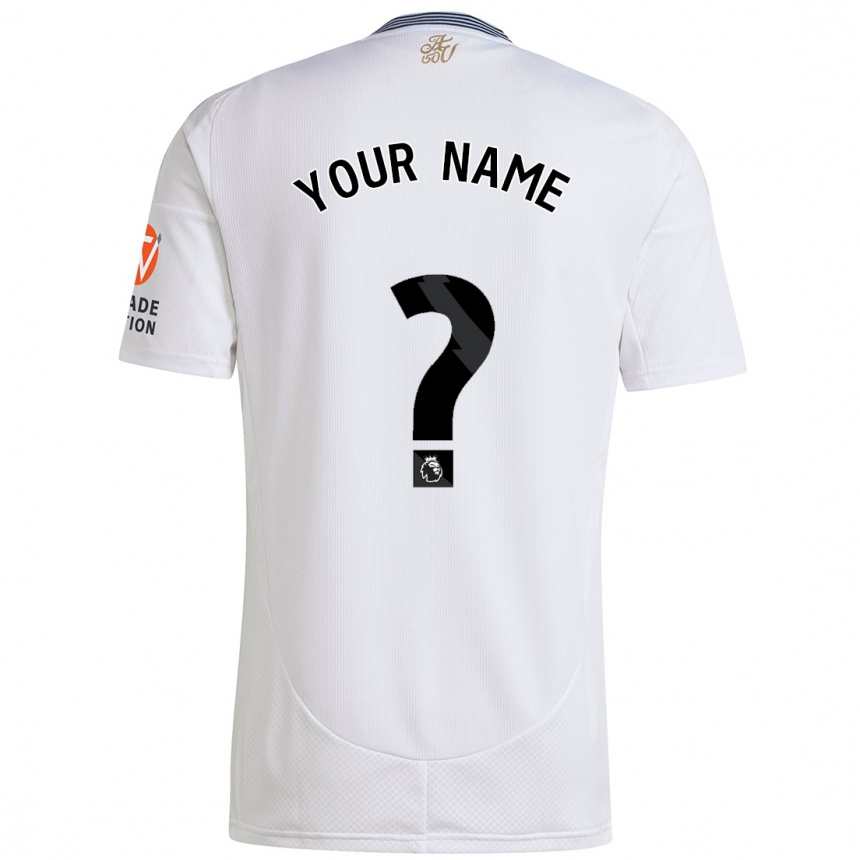 Kids Football Your Name #0 White Away Jersey 2024/25 T-Shirt Za