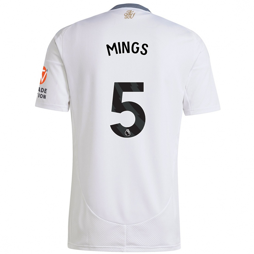 Kids Football Tyrone Mings #5 White Away Jersey 2024/25 T-Shirt Za