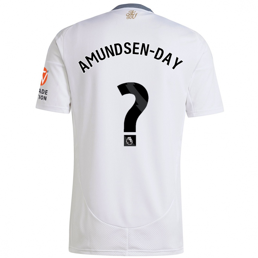 Kids Football Ethan Amundsen-Day #0 White Away Jersey 2024/25 T-Shirt Za