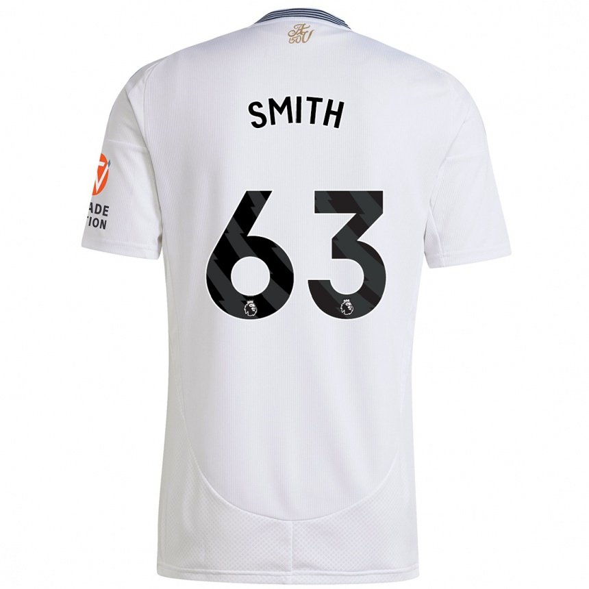 Kids Football Kerr Smith #63 White Away Jersey 2024/25 T-Shirt Za