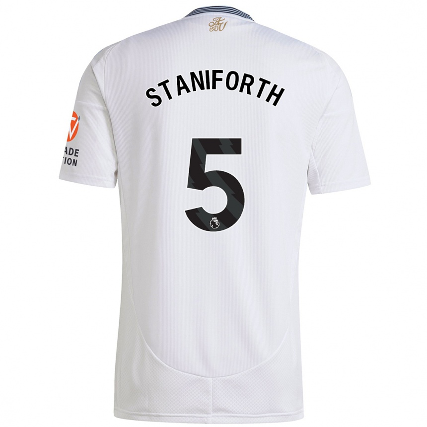 Kids Football Lucy Staniforth #5 White Away Jersey 2024/25 T-Shirt Za