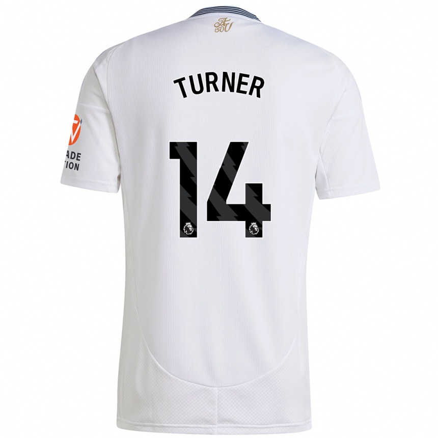 Kids Football Danielle Turner #14 White Away Jersey 2024/25 T-Shirt Za