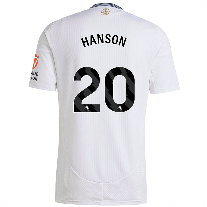 Kids Football Kirsty Hanson #20 White Away Jersey 2024/25 T-Shirt Za