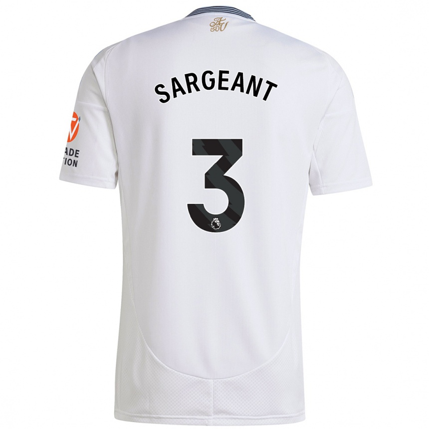 Kids Football Meaghan Sargeant #3 White Away Jersey 2024/25 T-Shirt Za