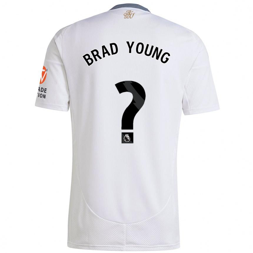 Kids Football Brad Young #0 White Away Jersey 2024/25 T-Shirt Za