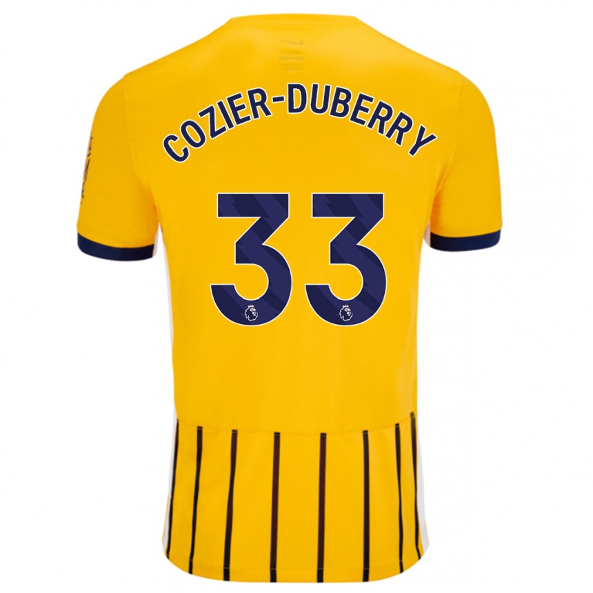 Kids Football Amario Cozier-Duberry #33 Gold Blue Pinstripes Away Jersey 2024/25 T-Shirt Za