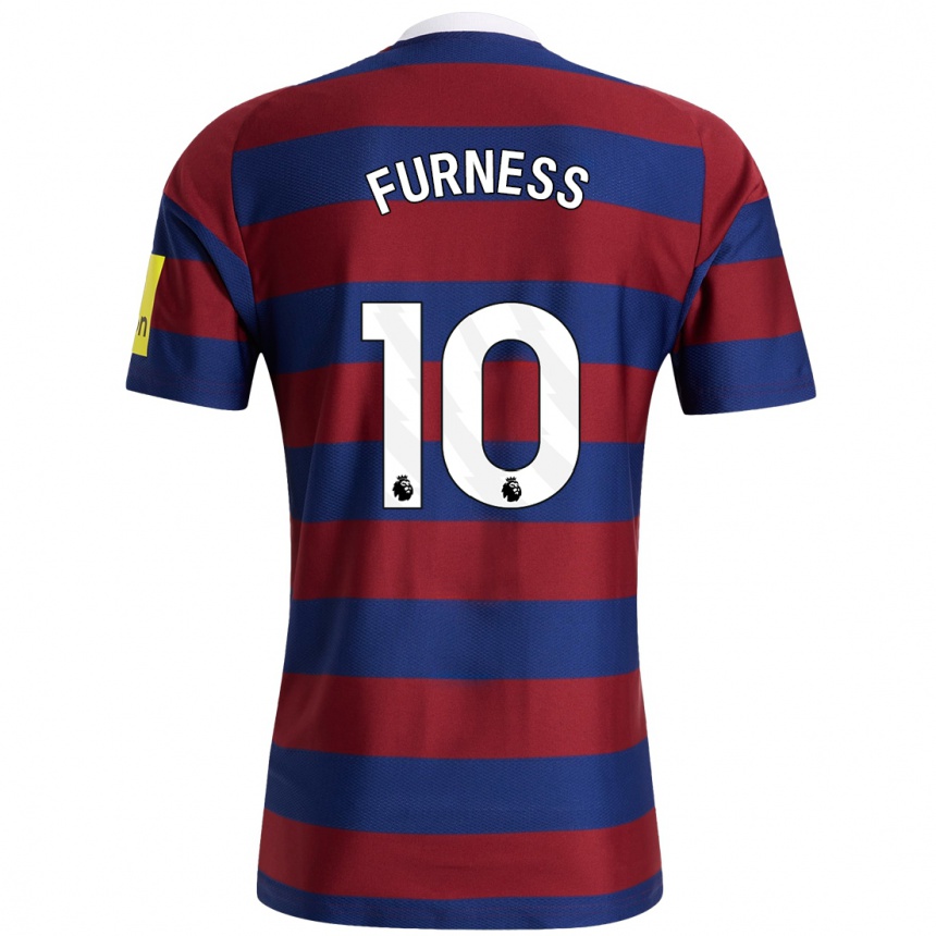 Kids Football Rachel Furness #10 Burgundy Navy Blue Away Jersey 2024/25 T-Shirt Za