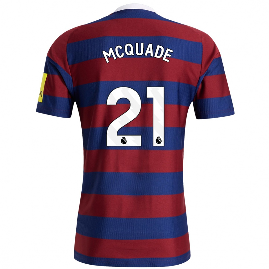 Kids Football Jasmine Mcquade #21 Burgundy Navy Blue Away Jersey 2024/25 T-Shirt Za