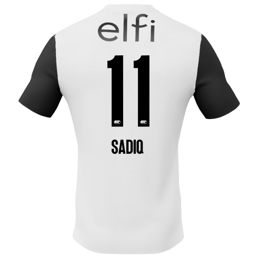 Kids Football Ibrahim Sadiq #11 White Black Away Jersey 2024/25 T-Shirt Za