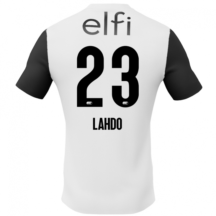 Kids Football Mayckel Lahdo #23 White Black Away Jersey 2024/25 T-Shirt Za