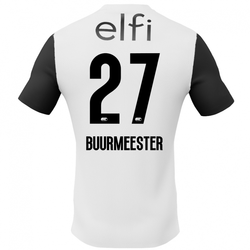 Kids Football Zico Buurmeester #27 White Black Away Jersey 2024/25 T-Shirt Za