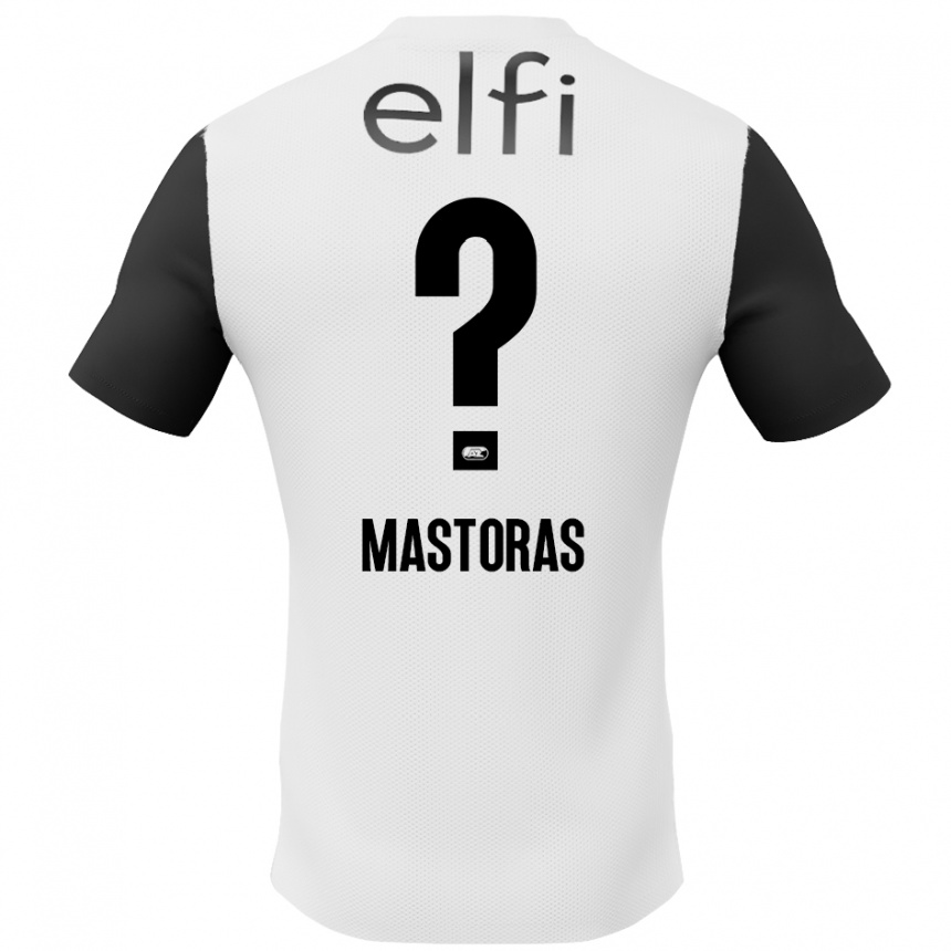 Kids Football Enoch Mastoras #0 White Black Away Jersey 2024/25 T-Shirt Za