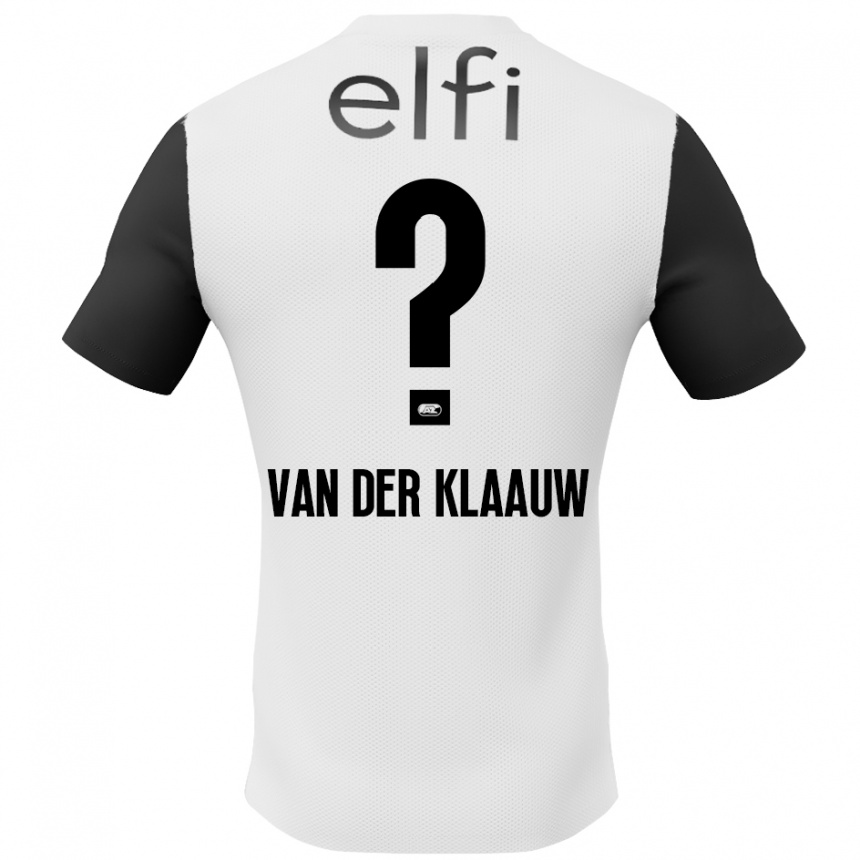 Kids Football Deacon Van Der Klaauw #0 White Black Away Jersey 2024/25 T-Shirt Za