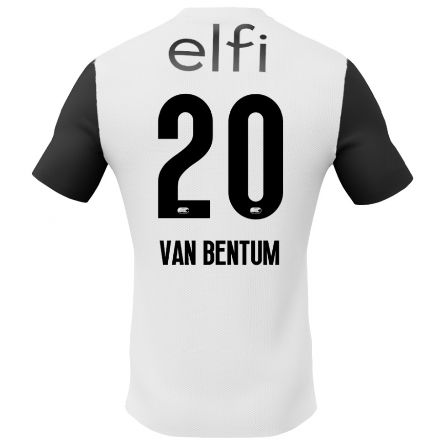 Kids Football Mirte Van Bentum #20 White Black Away Jersey 2024/25 T-Shirt Za