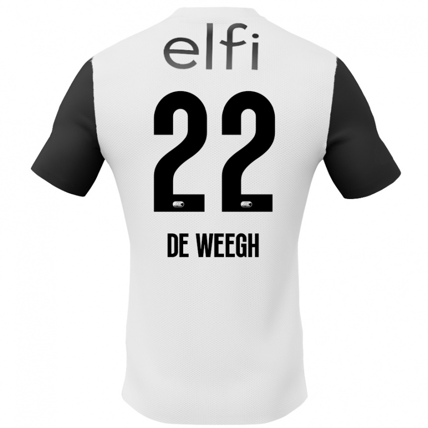 Kids Football Bo Op De Weegh #22 White Black Away Jersey 2024/25 T-Shirt Za