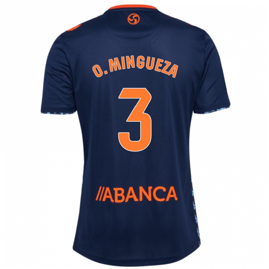 Kids Football Óscar Mingueza #3 Navy Blue Away Jersey 2024/25 T-Shirt Za