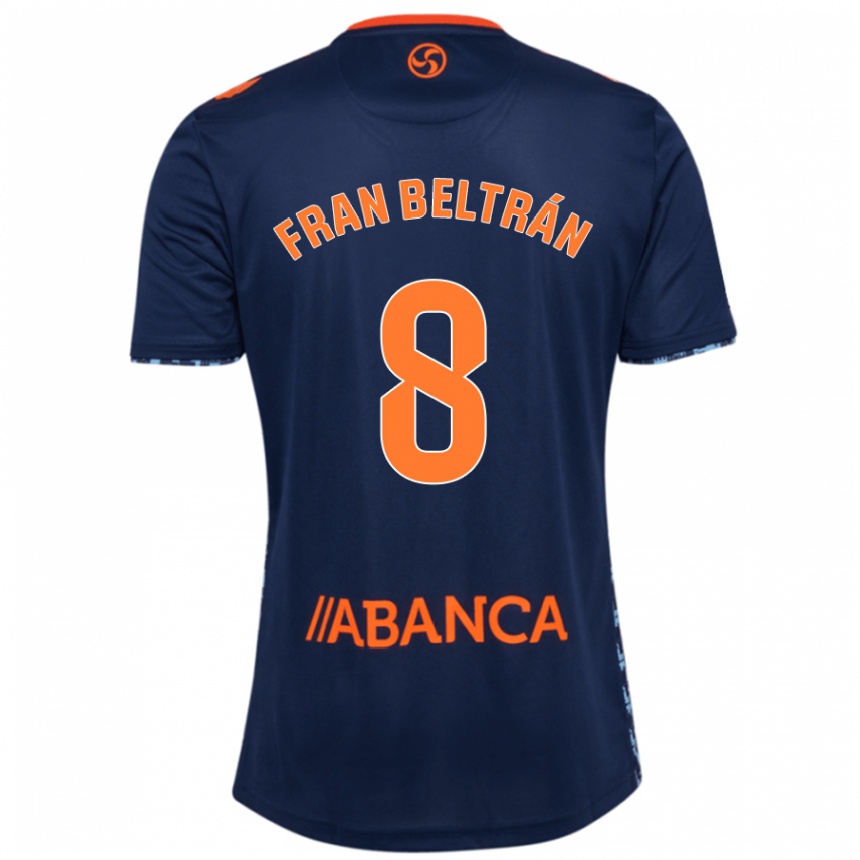 Kids Football Fran Beltrán #8 Navy Blue Away Jersey 2024/25 T-Shirt Za