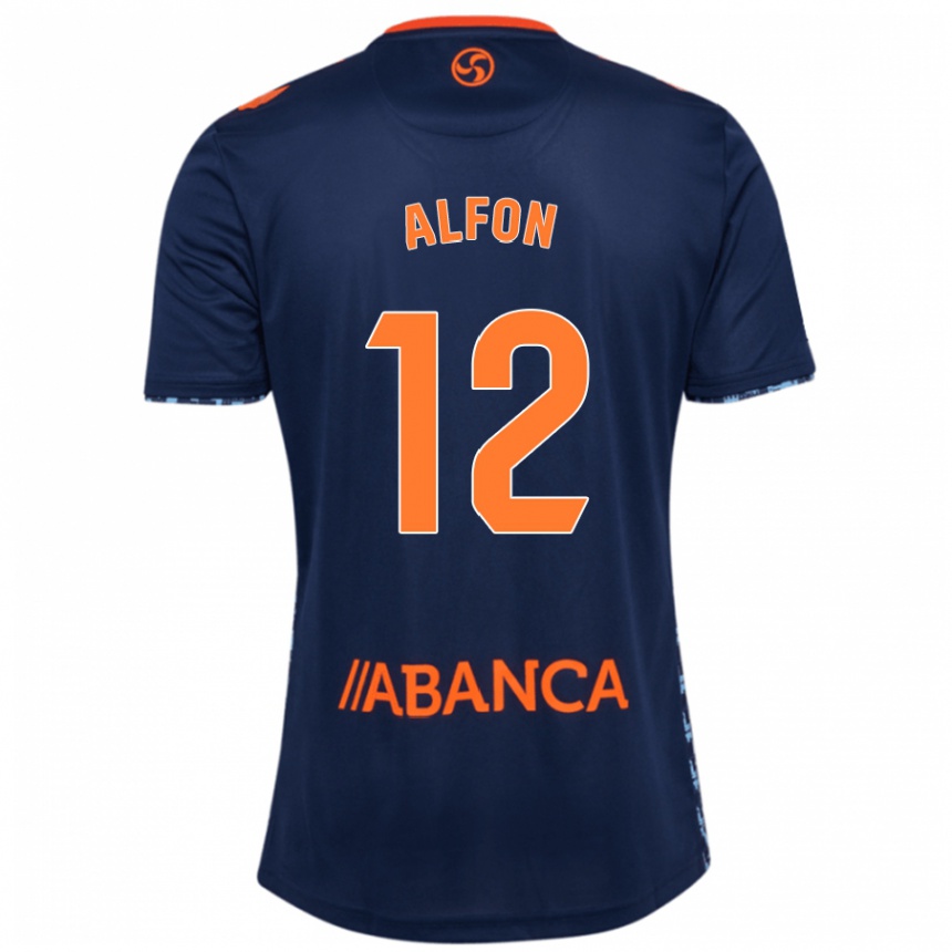 Kids Football Alfon González #12 Navy Blue Away Jersey 2024/25 T-Shirt Za