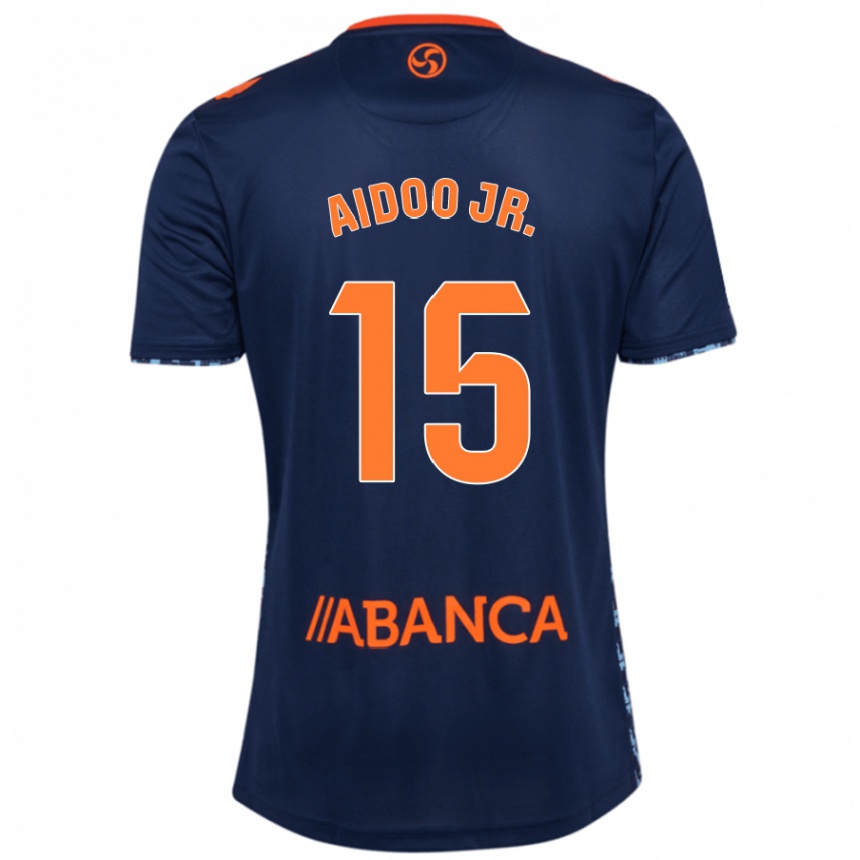 Kids Football Joseph Aidoo #15 Navy Blue Away Jersey 2024/25 T-Shirt Za