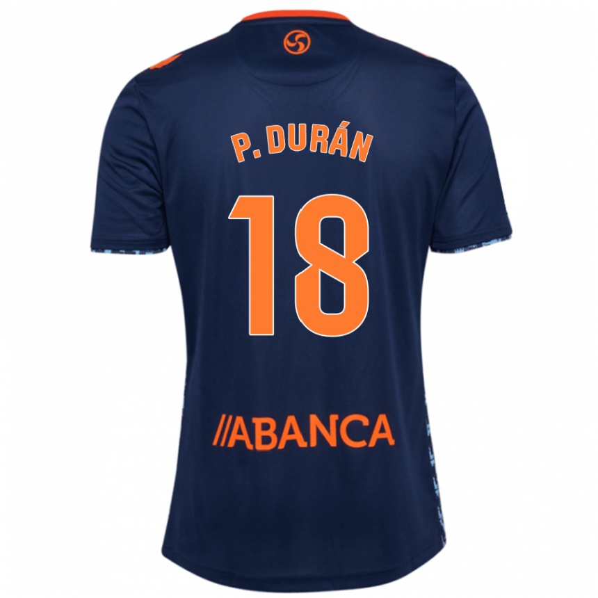 Kids Football Pablo Durán #18 Navy Blue Away Jersey 2024/25 T-Shirt Za