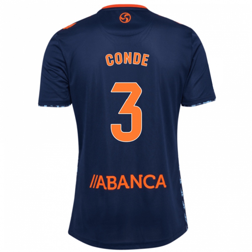 Kids Football Martín Conde #3 Navy Blue Away Jersey 2024/25 T-Shirt Za