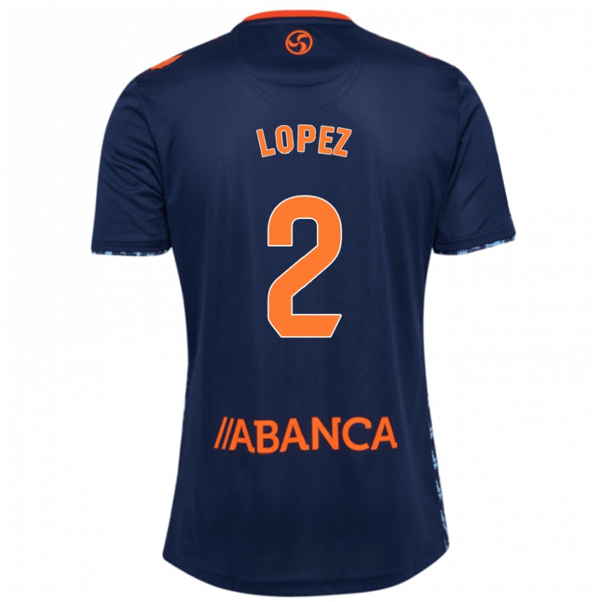 Kids Football Iván López #2 Navy Blue Away Jersey 2024/25 T-Shirt Za