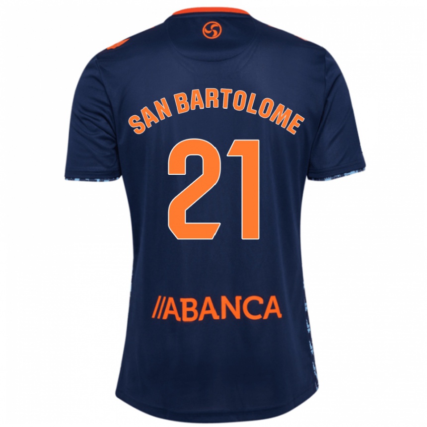 Kids Football Víctor San Bartolomé #21 Navy Blue Away Jersey 2024/25 T-Shirt Za