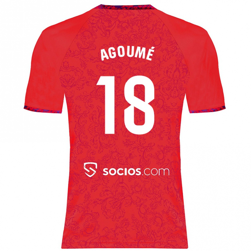 Kids Football Lucien Agoume #18 Red Away Jersey 2024/25 T-Shirt Za