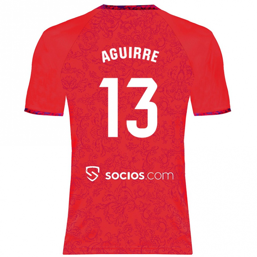 Kids Football Yolanda Aguirre #13 Red Away Jersey 2024/25 T-Shirt Za