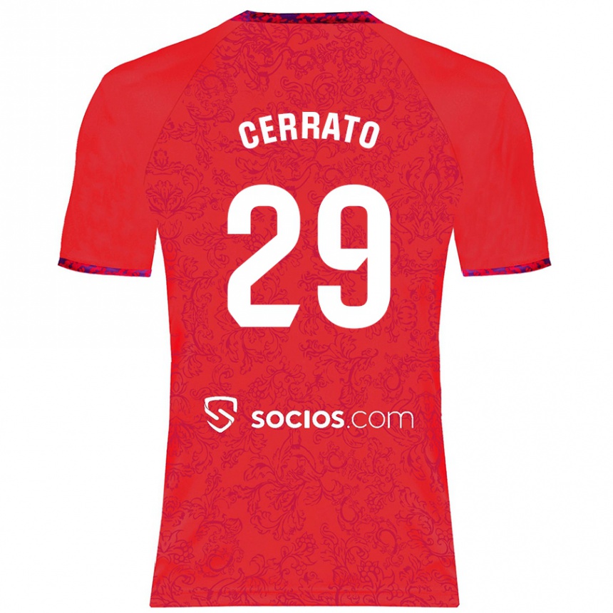 Kids Football Alba Cerrato Izquierdo #29 Red Away Jersey 2024/25 T-Shirt Za