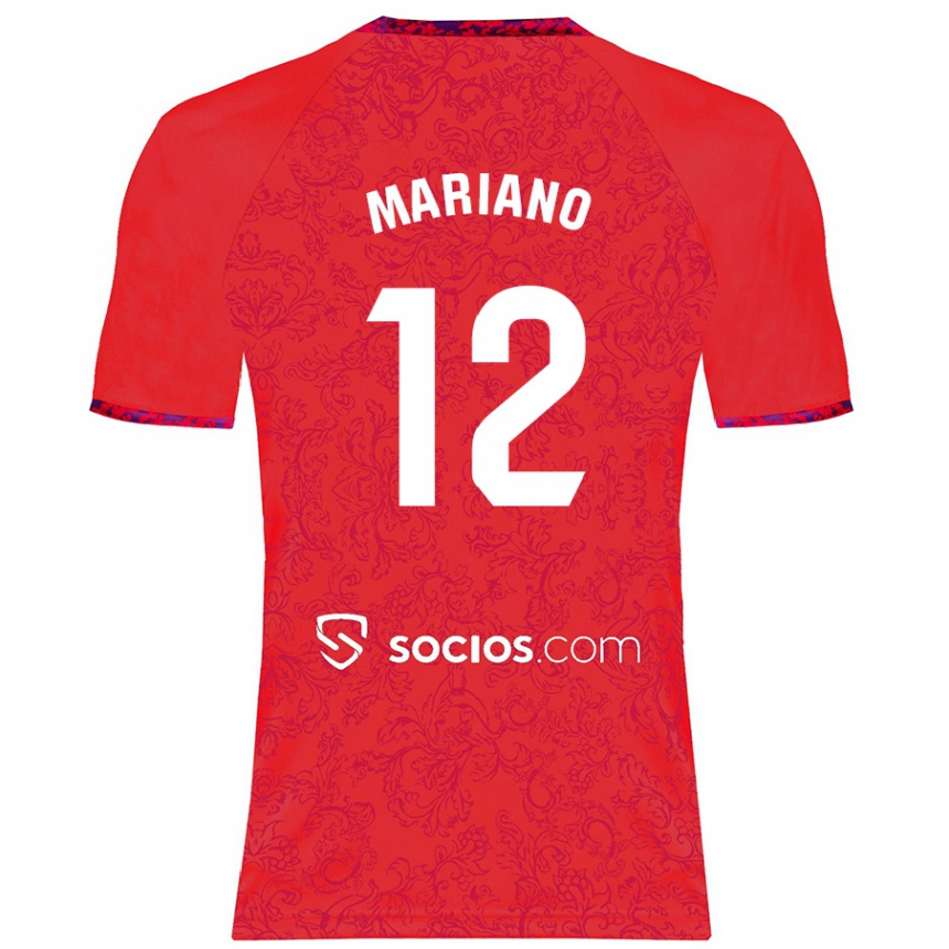 Kids Football Mariano Diaz #12 Red Away Jersey 2024/25 T-Shirt Za