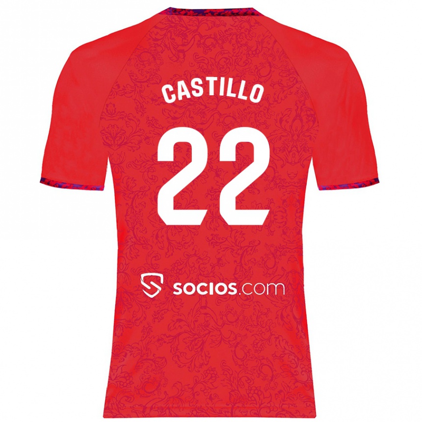 Kids Football José Castillo #22 Red Away Jersey 2024/25 T-Shirt Za