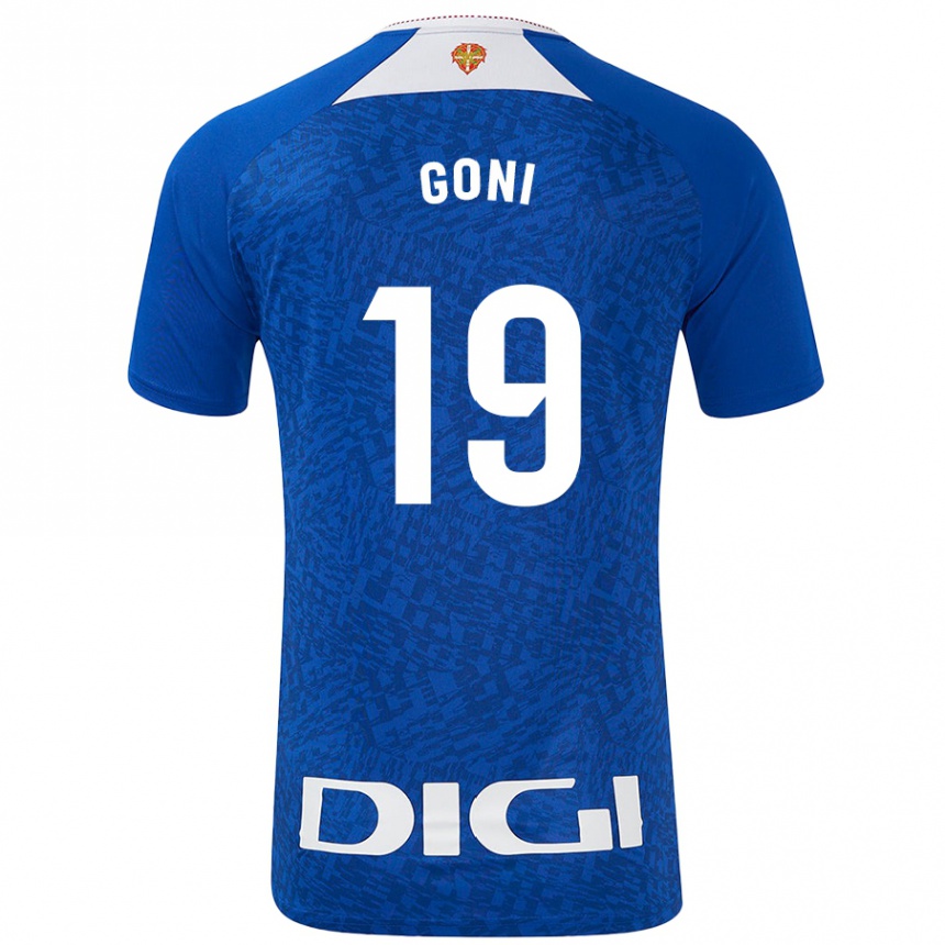 Kids Football Marcos Goñi #19 Royal Blue Away Jersey 2024/25 T-Shirt Za