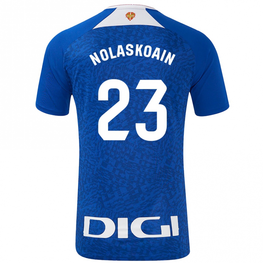 Kids Football Peru Nolaskoain #23 Royal Blue Away Jersey 2024/25 T-Shirt Za