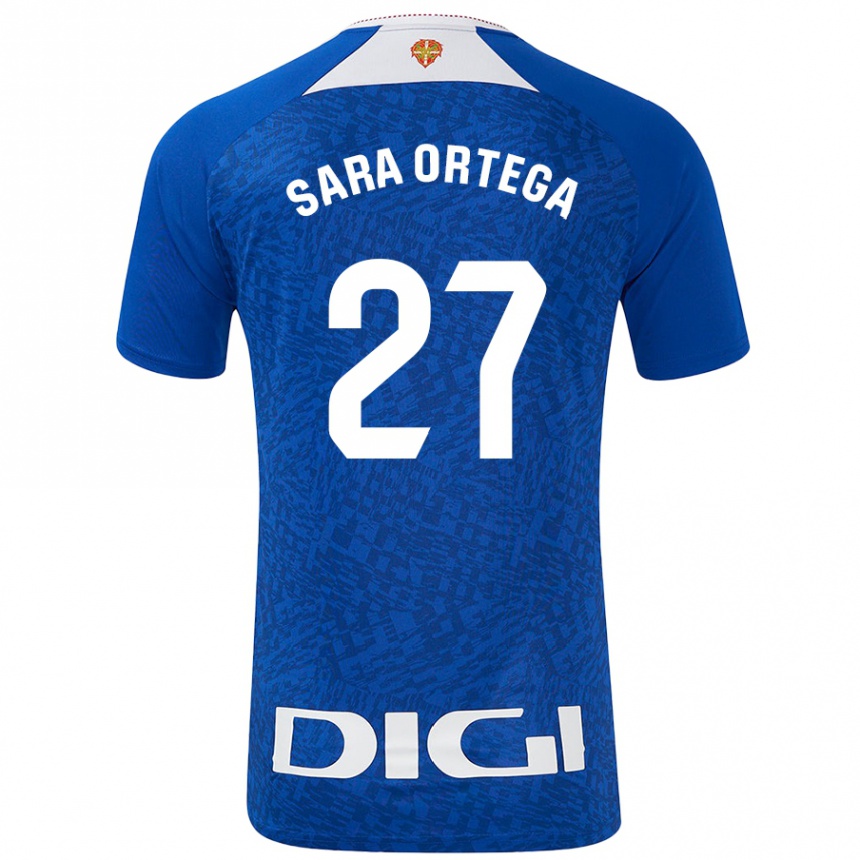 Kids Football Sara Ortega Ruiz #27 Royal Blue Away Jersey 2024/25 T-Shirt Za