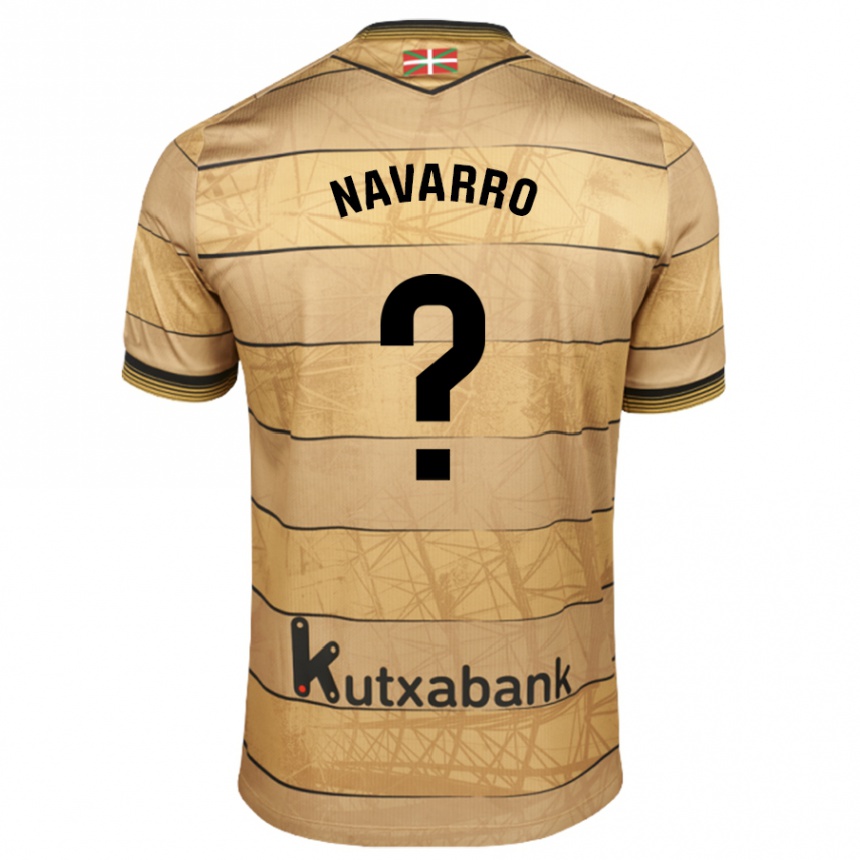 Kids Football Robert Navarro #0 Brown Away Jersey 2024/25 T-Shirt Za