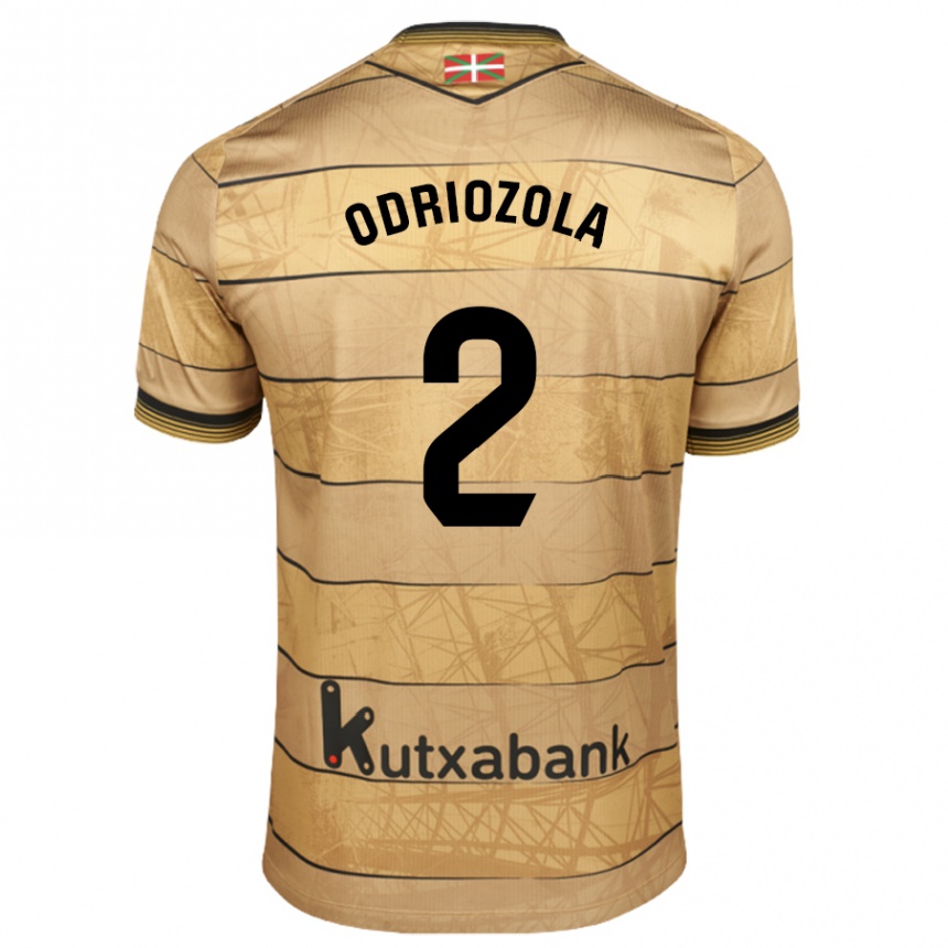 Kids Football Alvaro Odriozola #2 Brown Away Jersey 2024/25 T-Shirt Za