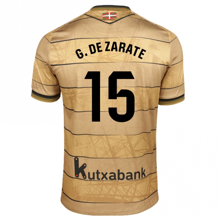 Kids Football Urko González De Zarate #15 Brown Away Jersey 2024/25 T-Shirt Za