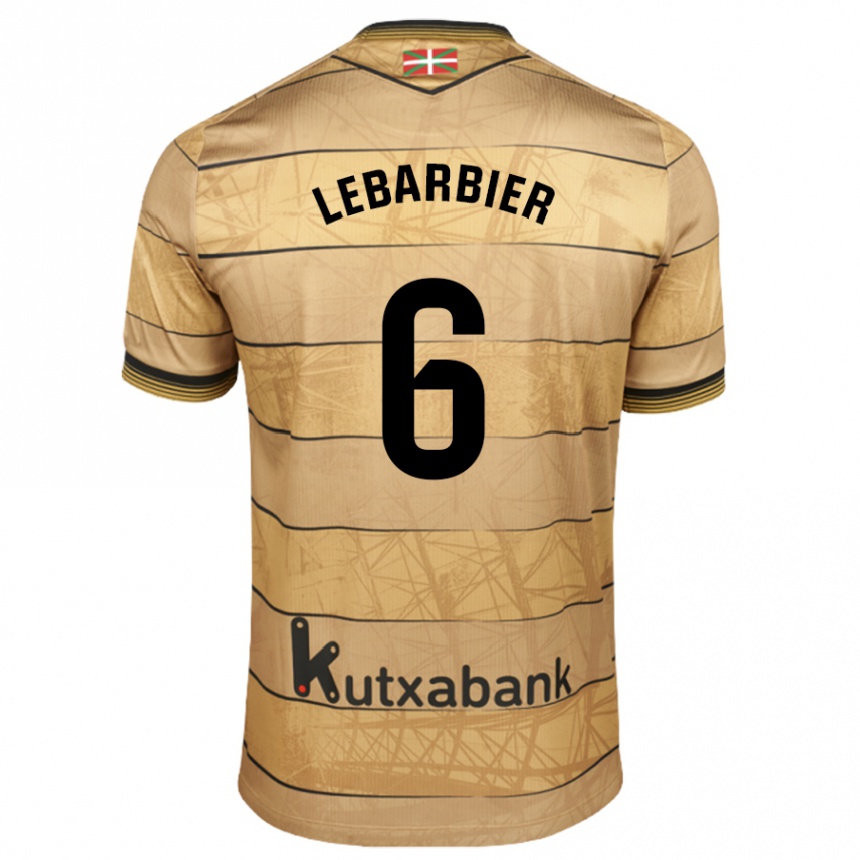 Kids Football Alex Lebarbier #6 Brown Away Jersey 2024/25 T-Shirt Za