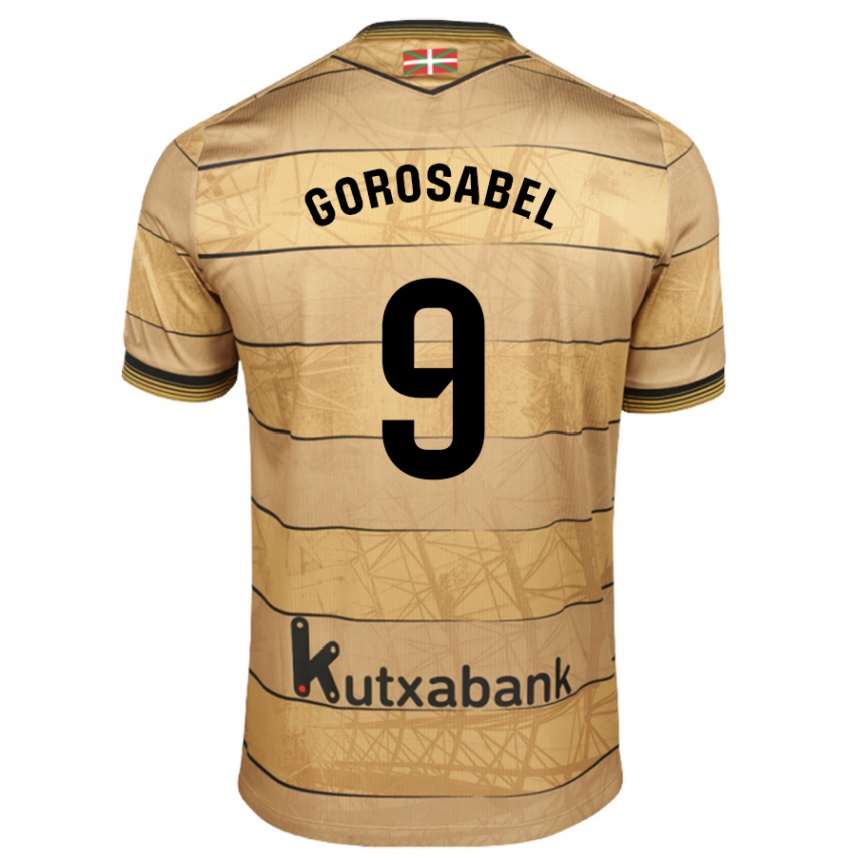 Kids Football Jakes Gorosabel #9 Brown Away Jersey 2024/25 T-Shirt Za