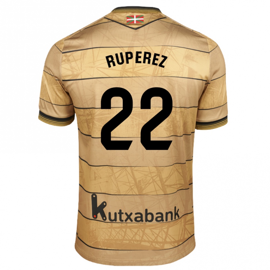 Kids Football Iñaki Rupérez #22 Brown Away Jersey 2024/25 T-Shirt Za