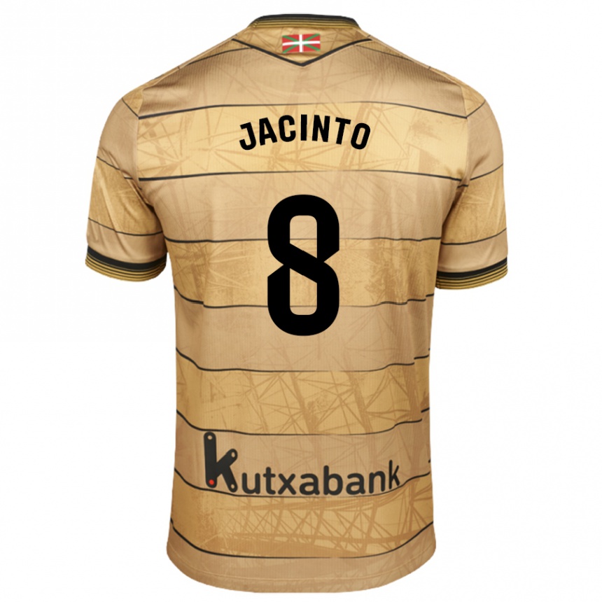 Kids Football Andreia De Jesus Jacinto #8 Brown Away Jersey 2024/25 T-Shirt Za