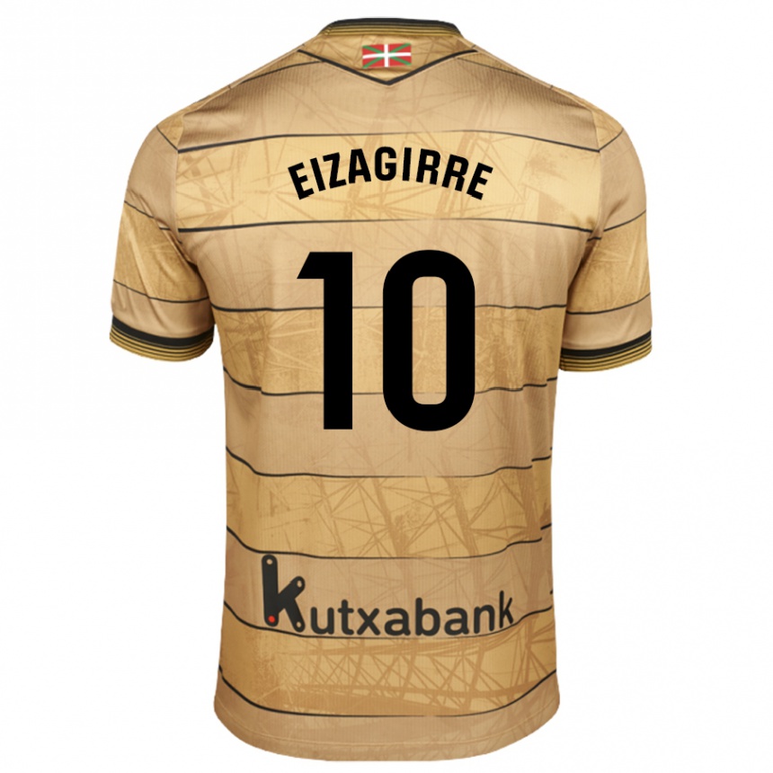 Kids Football Nerea Eizagirre Lasa #10 Brown Away Jersey 2024/25 T-Shirt Za