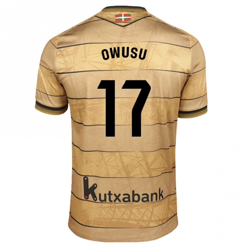 Kids Football Jacqueline Owusu #17 Brown Away Jersey 2024/25 T-Shirt Za