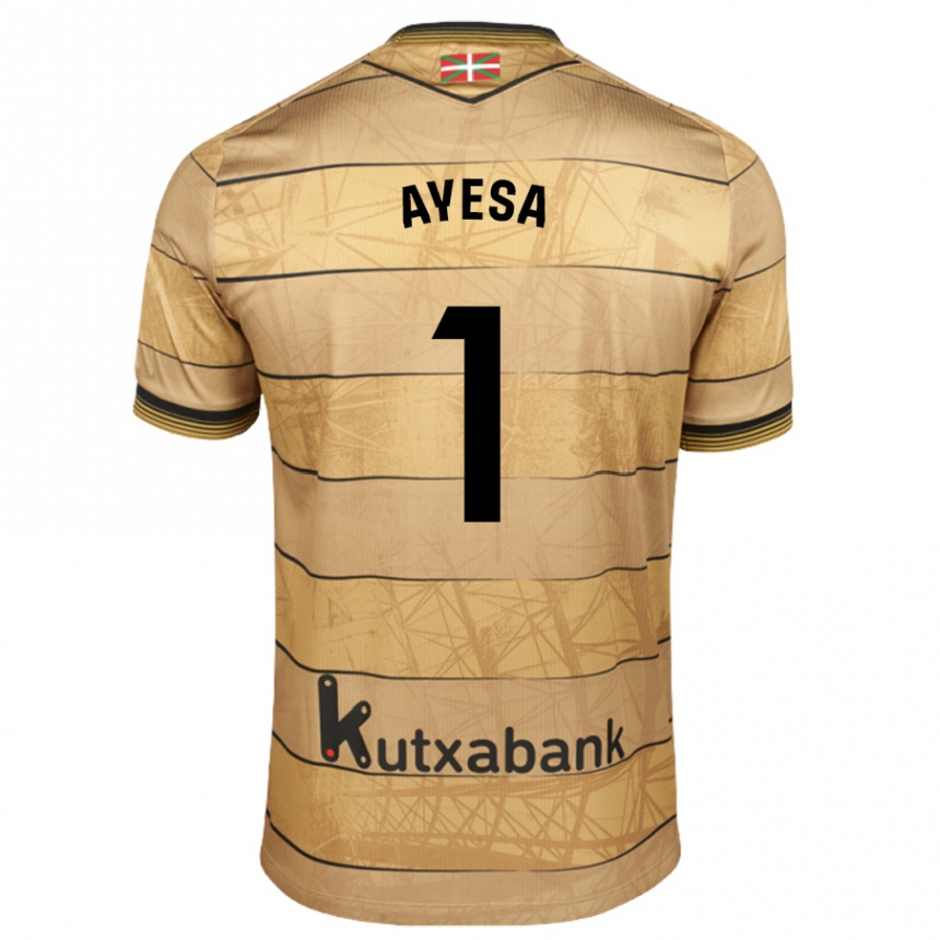 Kids Football Gaizka Ayesa #1 Brown Away Jersey 2024/25 T-Shirt Za