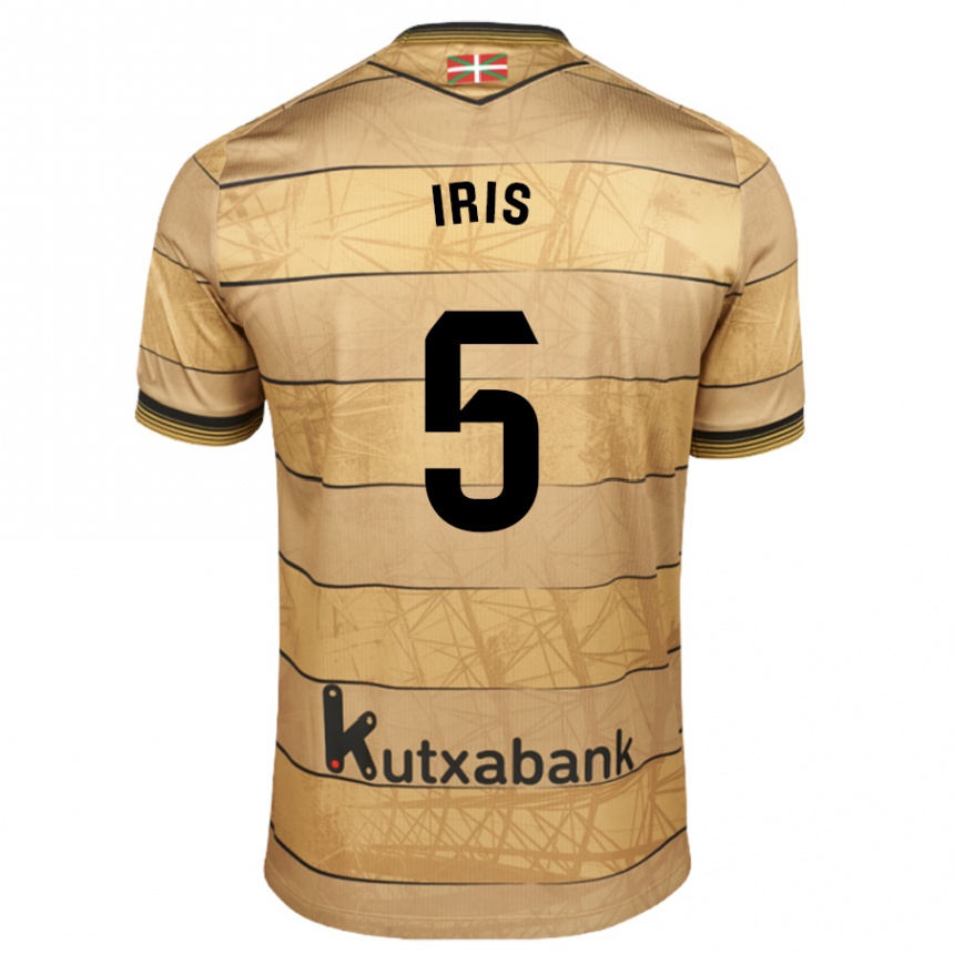 Kids Football Iris Arnaiz Gil #5 Brown Away Jersey 2024/25 T-Shirt Za