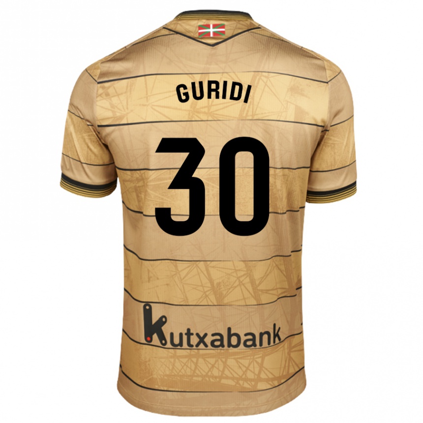 Kids Football Elene Guridi Mesonero #30 Brown Away Jersey 2024/25 T-Shirt Za