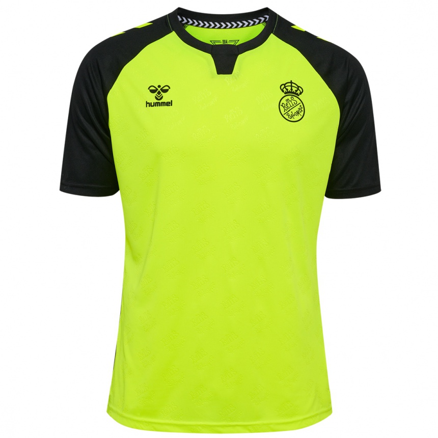 Kids Football Carolina Férez Méndez #14 Fluorescent Yellow Black Away Jersey 2024/25 T-Shirt Za