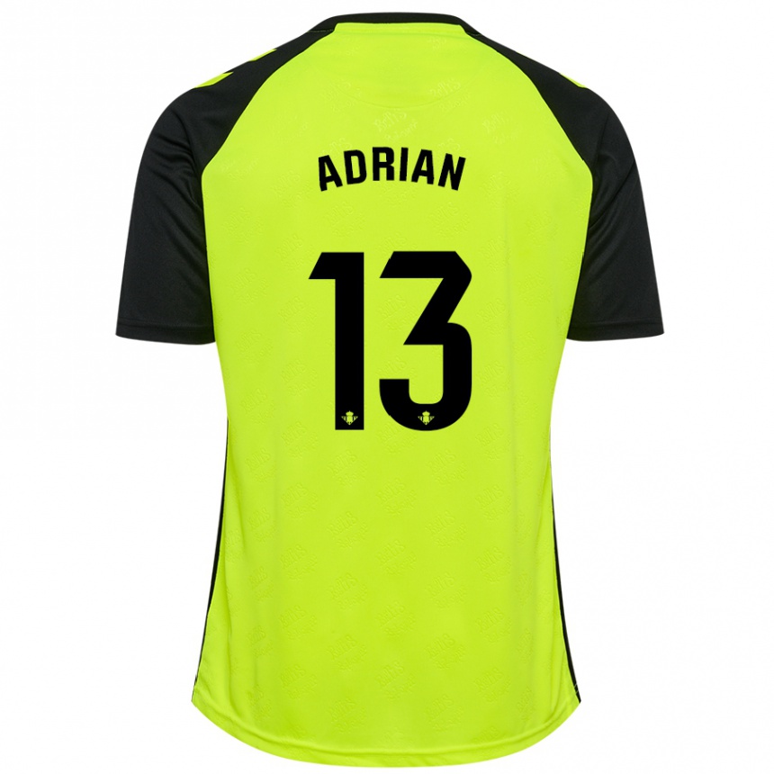 Kids Football Adrian #13 Fluorescent Yellow Black Away Jersey 2024/25 T-Shirt Za